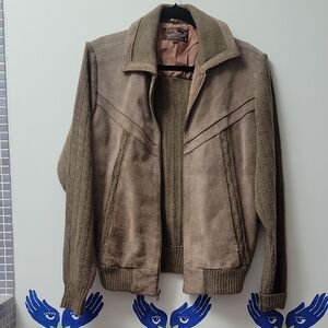 Vintage Brown Suede and Knit Jacket